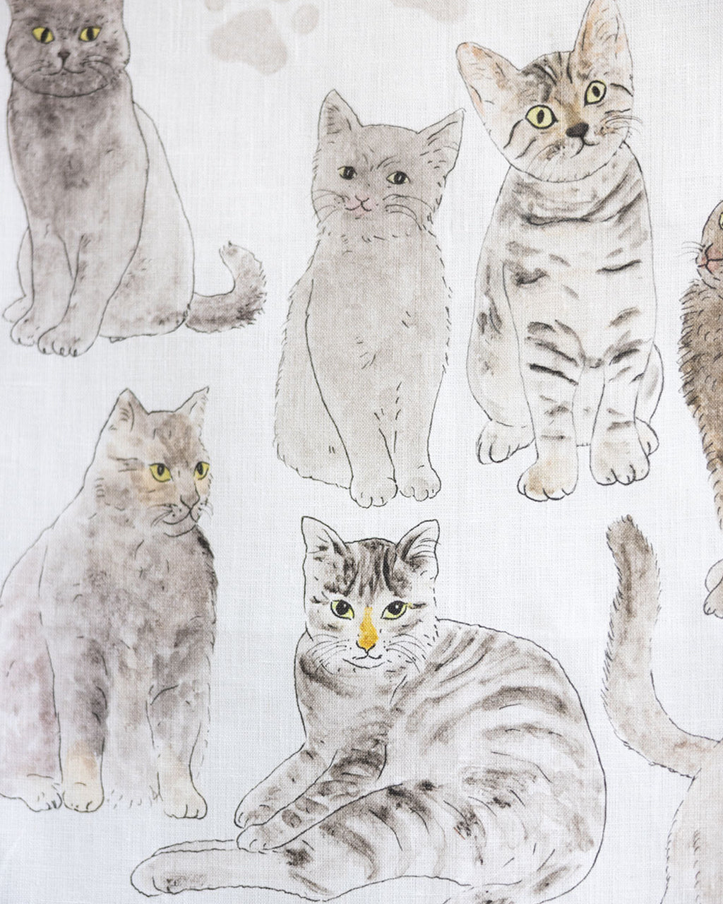 2026 Linen Tea Towel Calendar: Grey Cats