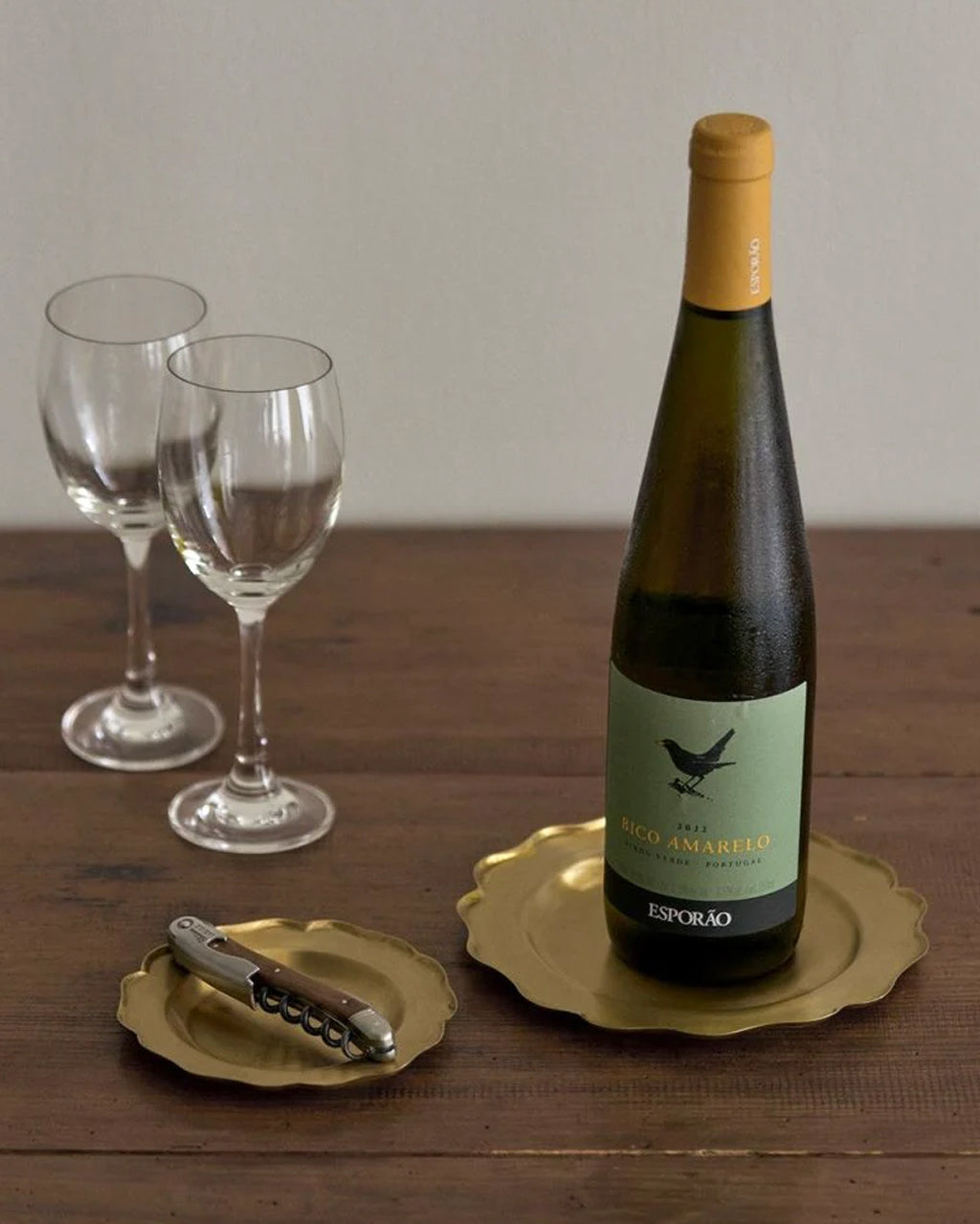 Brass Ruffle Edge Tray (S)