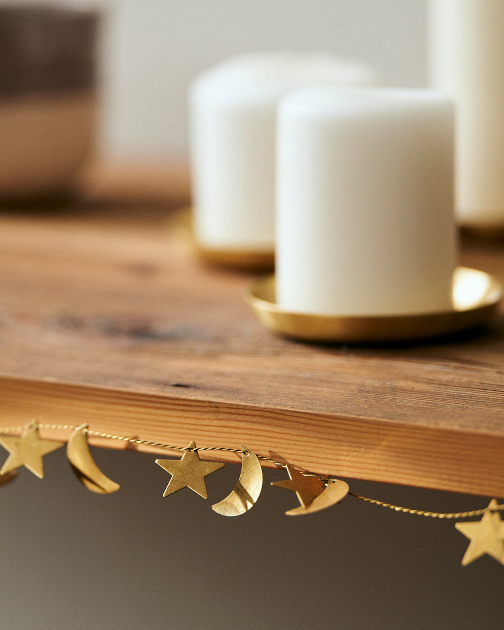Brass Garland: Moon and Star
