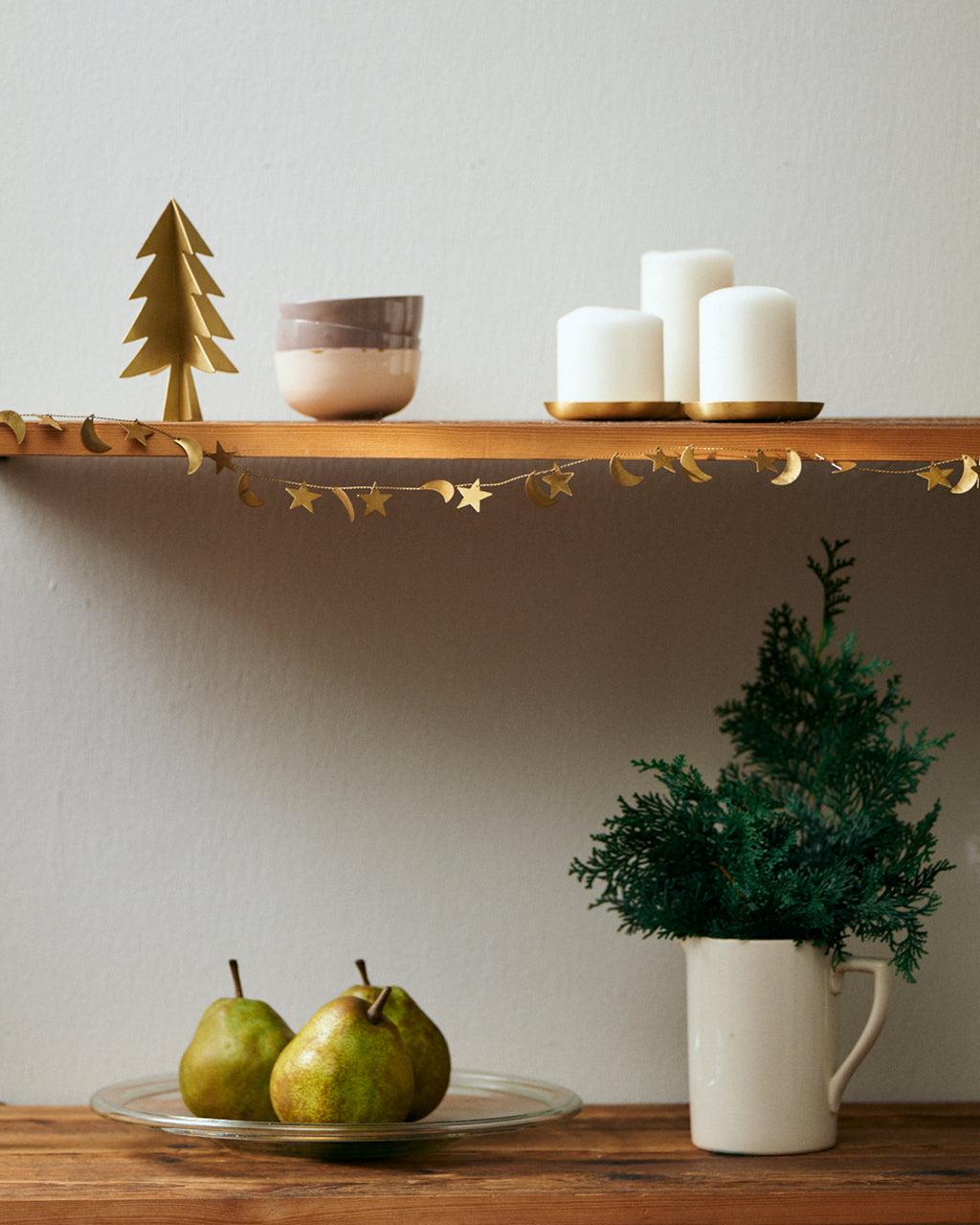 Brass Garland: Moon and Star