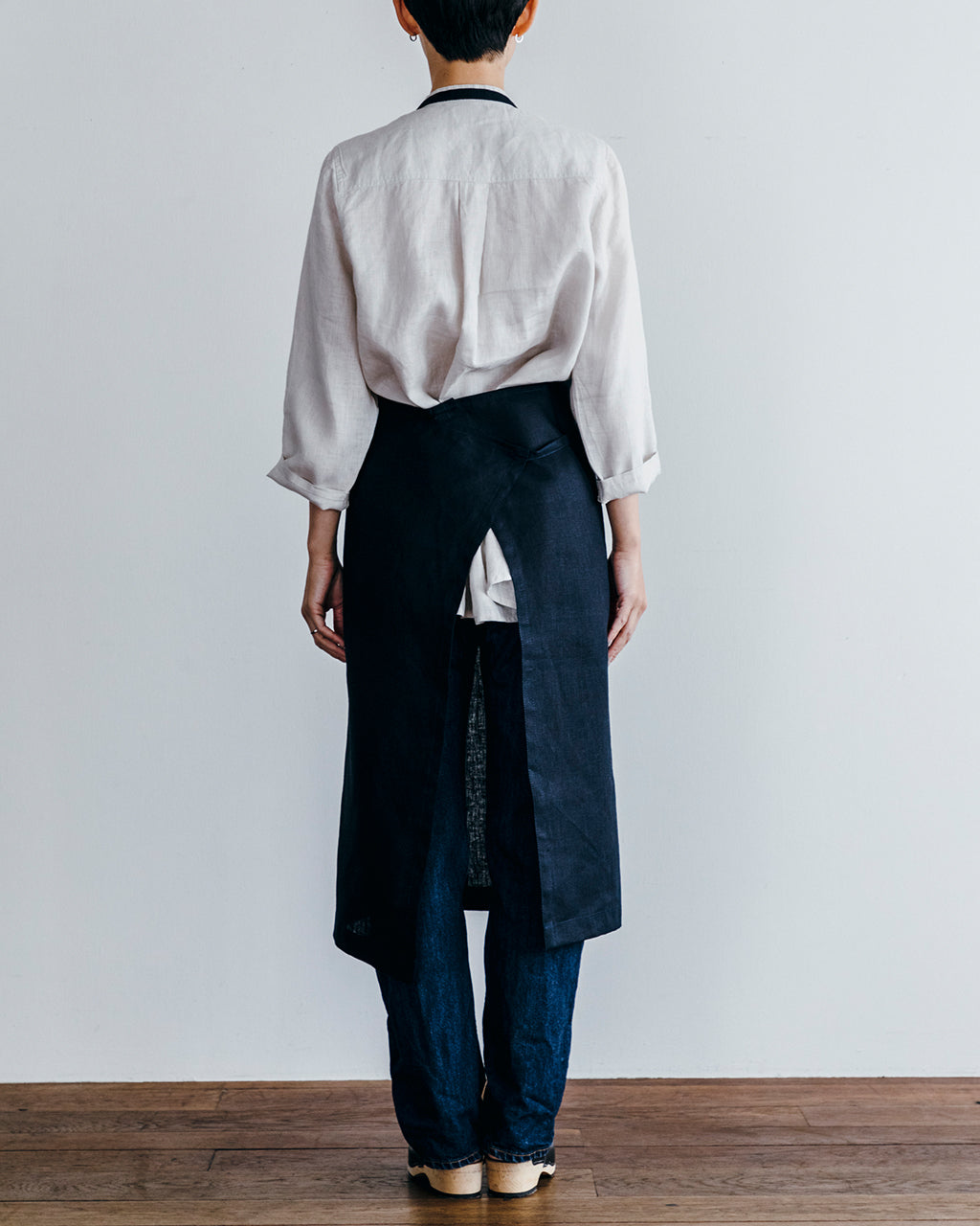 Linen Full Apron: Navy