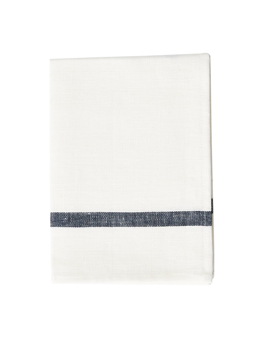 Thick Linen Tea Towel: White Navy Stripe