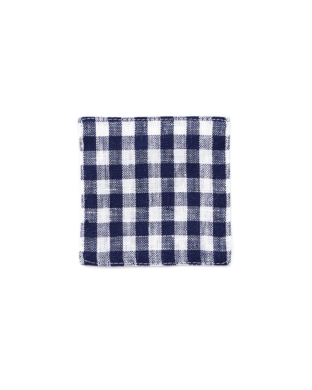 Linen Coaster: Navy White Check