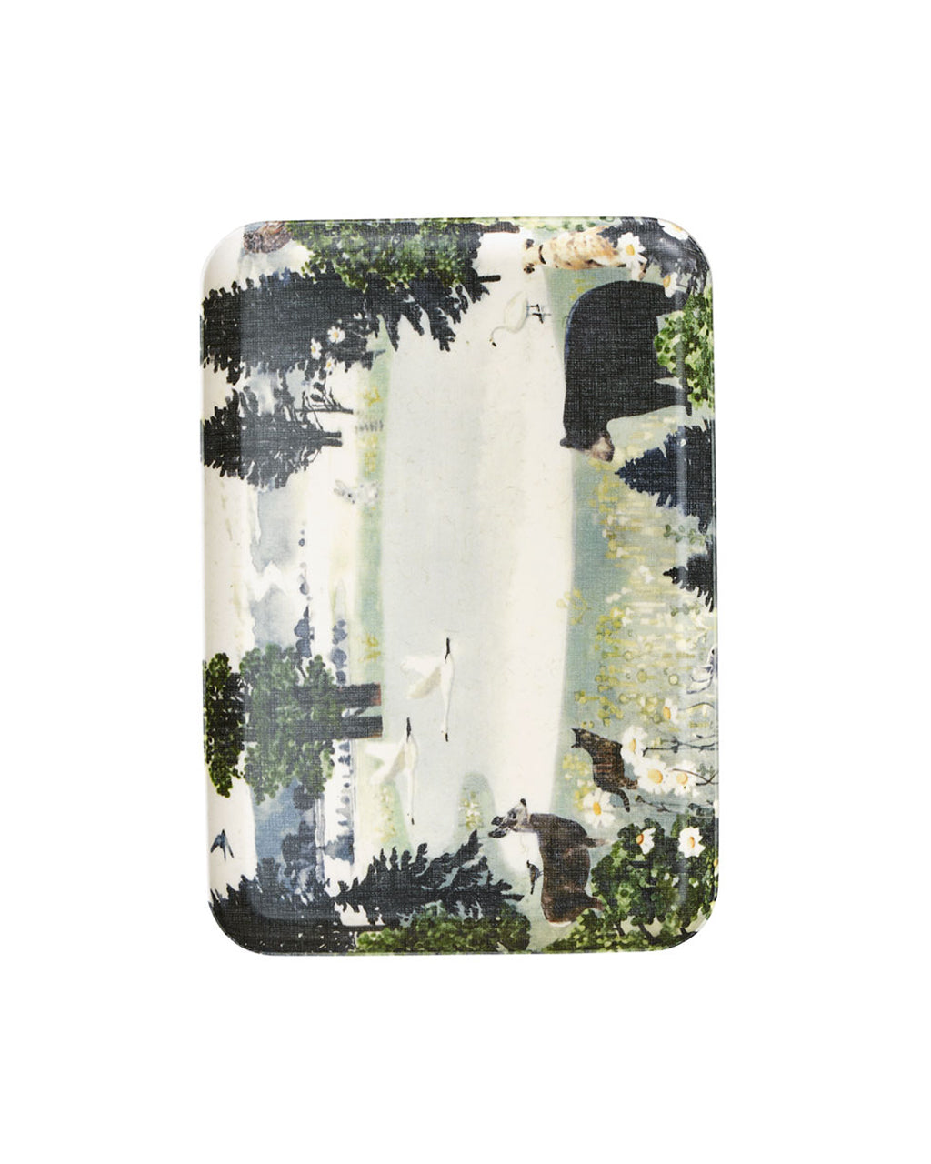 Linen Coated Tray (M): Misato Ogihara Forest & Animals
