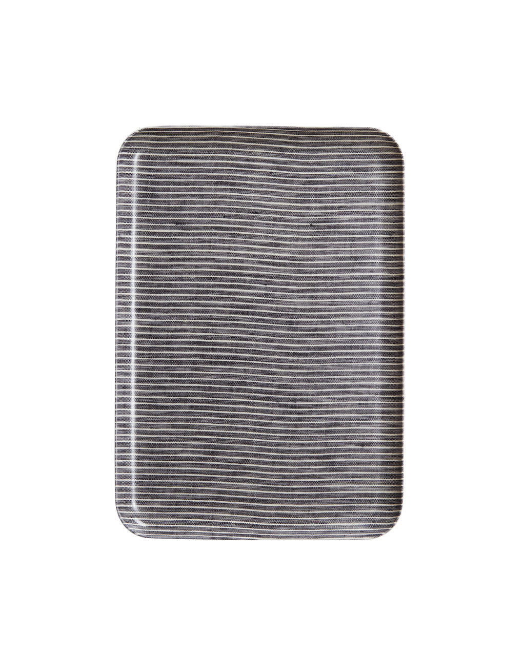 Linen Coated Tray (M): Grey White Stripe
