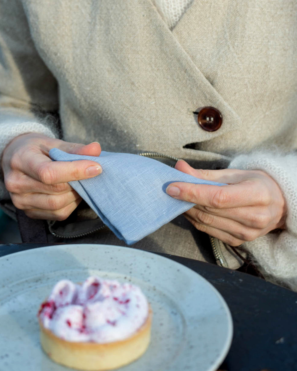 Linen Handkerchief: Pale Blue