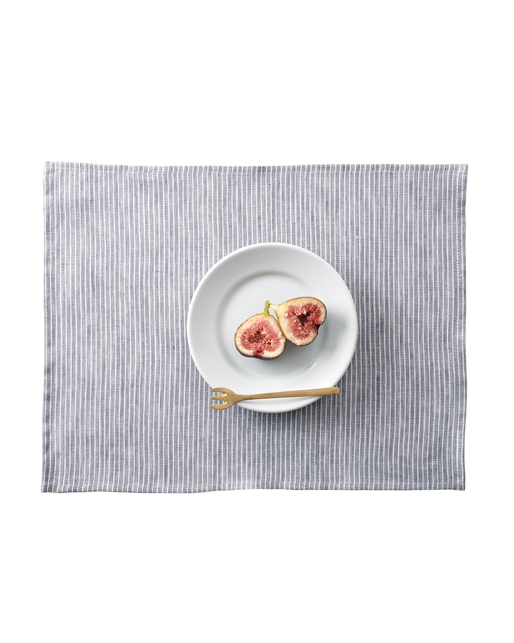 Linen Place Mat: Grey White Stripe
