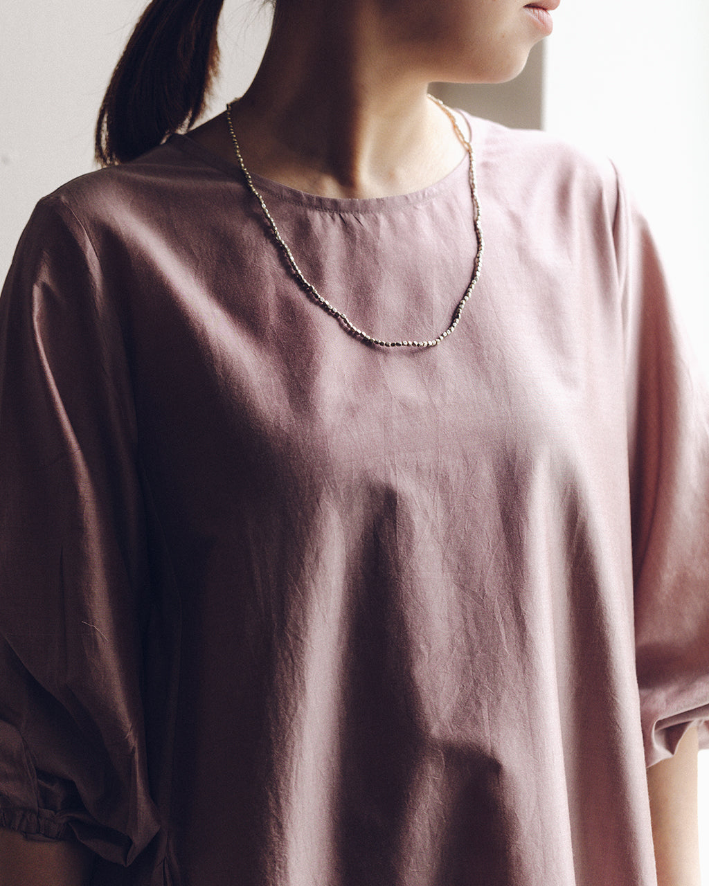 Silver Beads Necklace (S)
