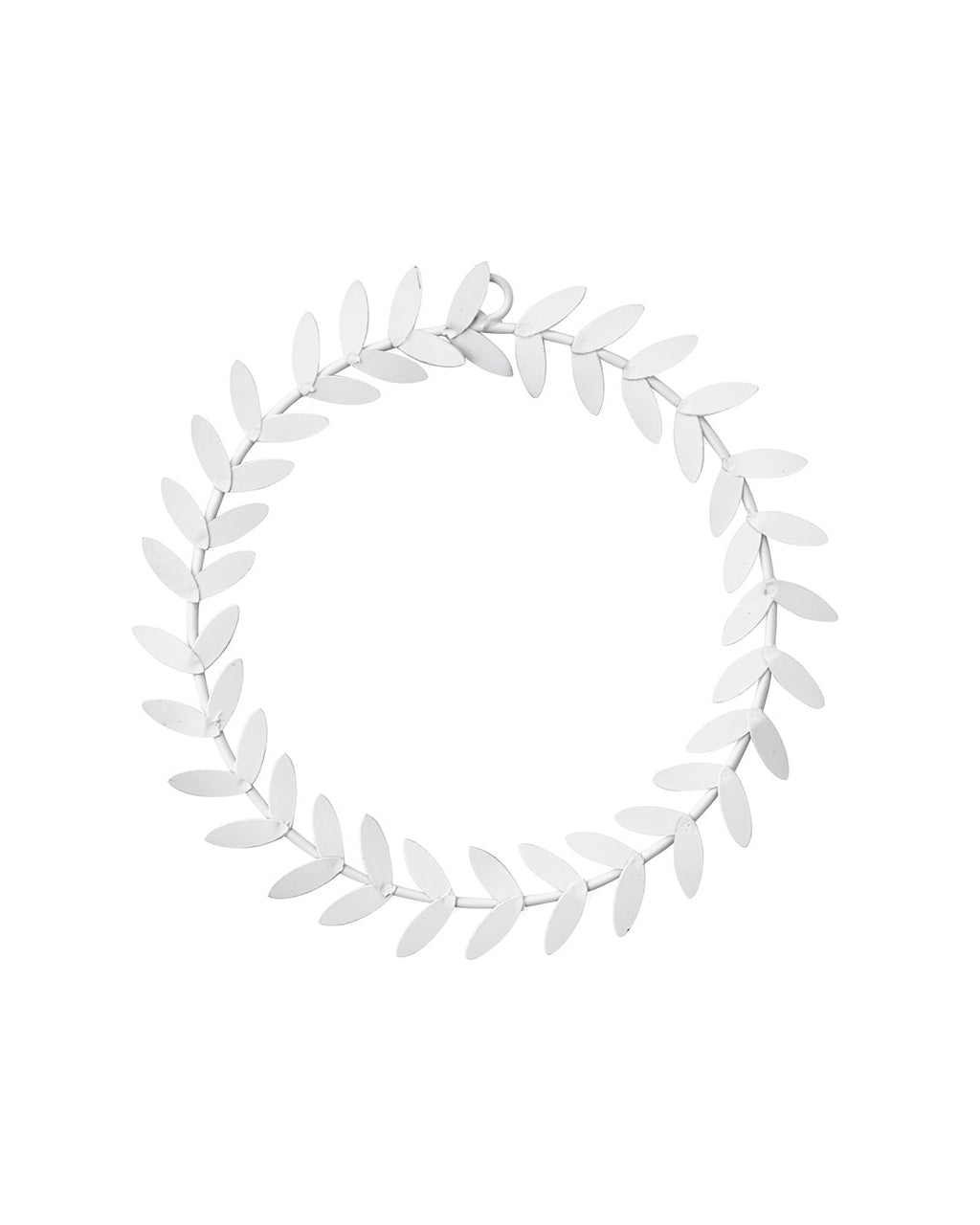 Metal Olive Wreath: White