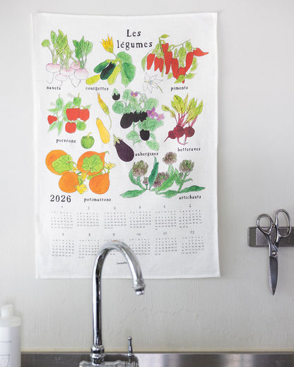 2026 Linen Tea Towel Calendar: Fresh Colourful Veg