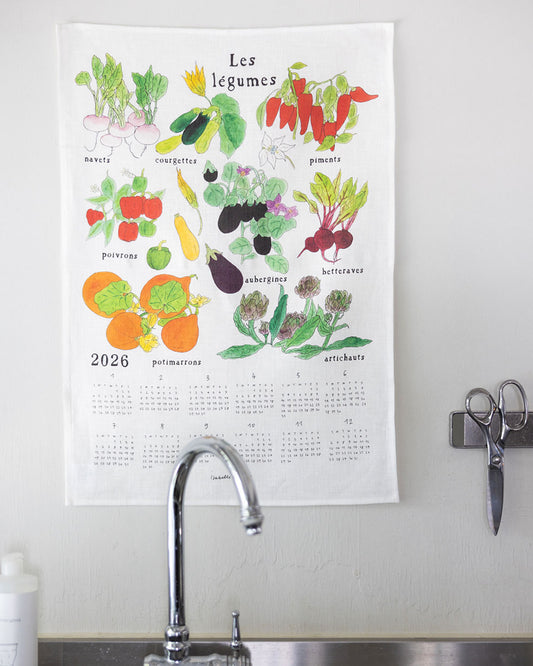 2026 Linen Tea Towel Calendar: Fresh Colourful Veg