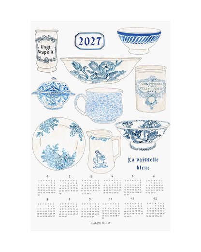 2027 Linen Calendar La Vaisselle Bleue