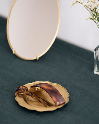 Brass Ruffle Edge Tray (S)