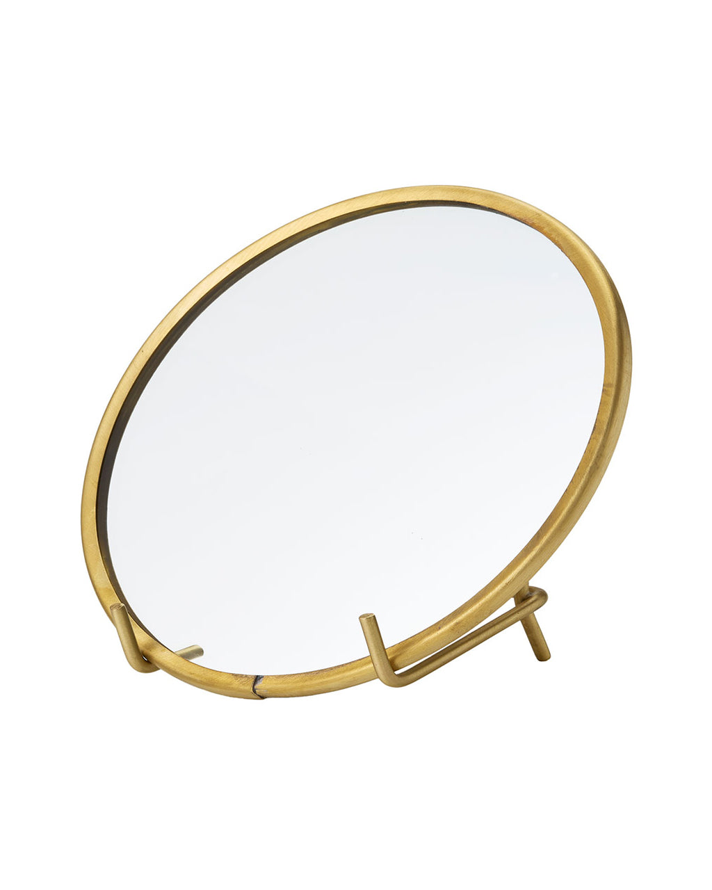 Brass Framed Mirror: Round