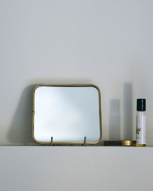 Brass Framed Mirror: Square