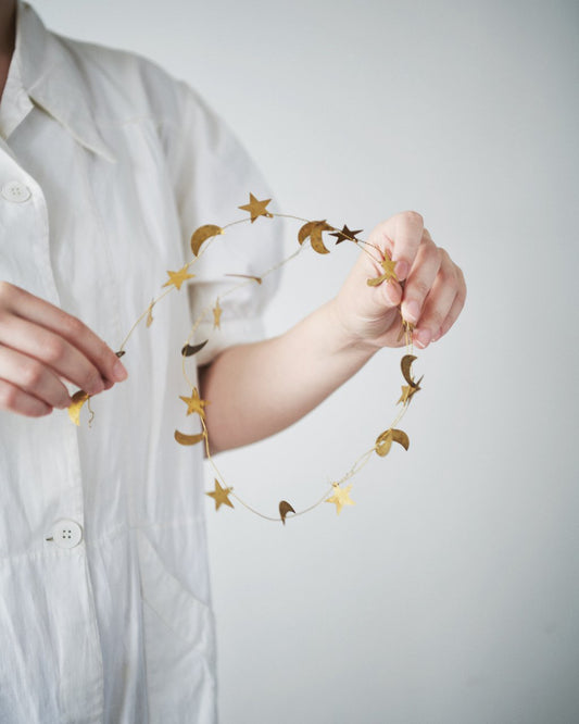 Brass Garland Moon and Star