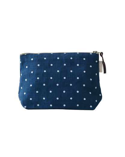 Chris Linen Pouch: Navy Dot