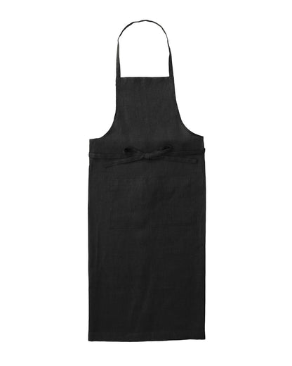 Linen Full Apron: Black
