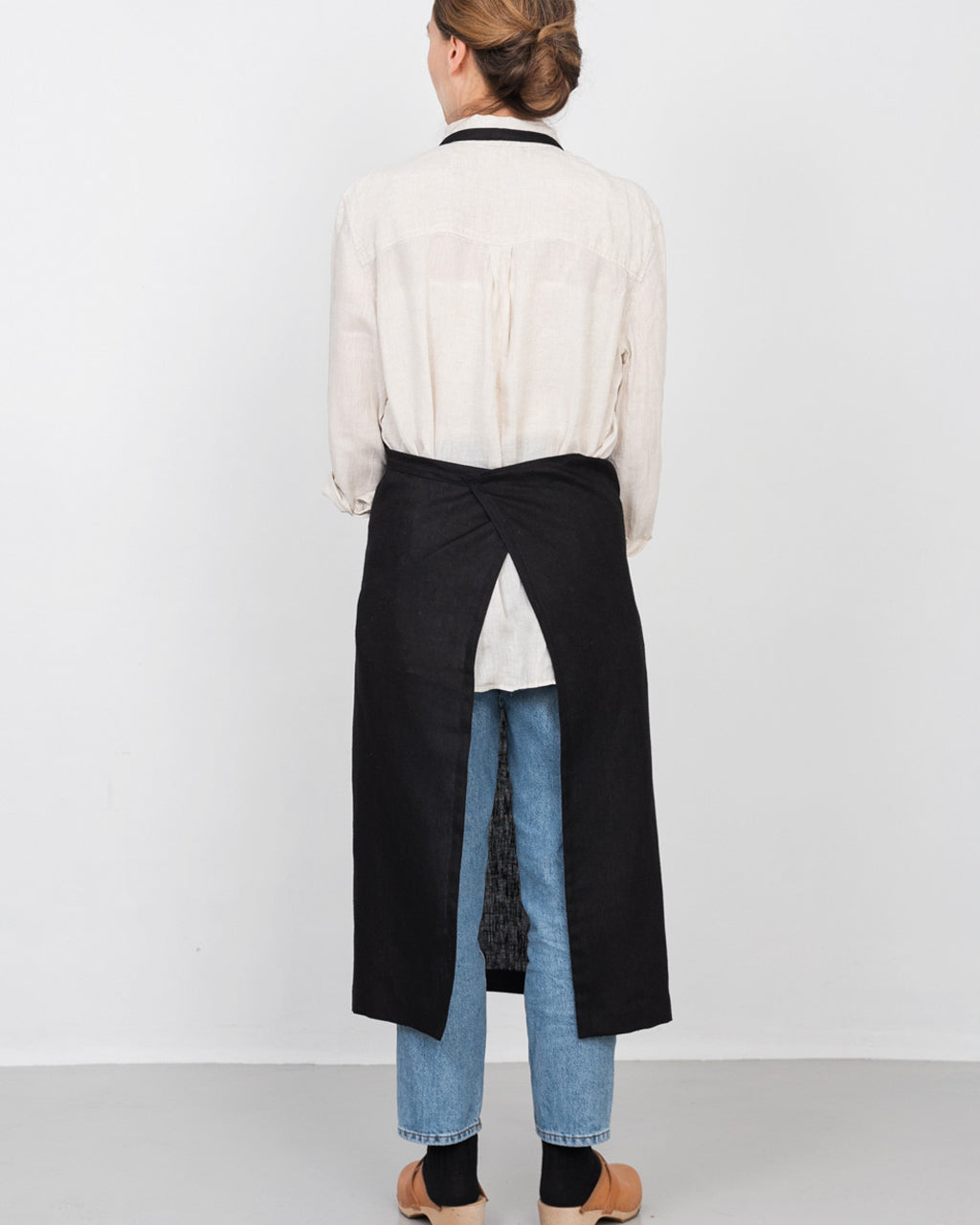 Linen Full Apron: Black
