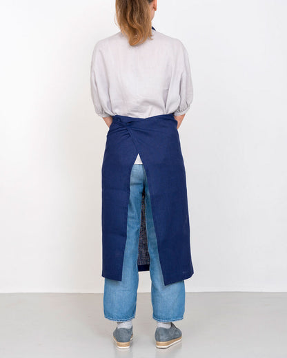 Linen Full Apron: Blue Violet