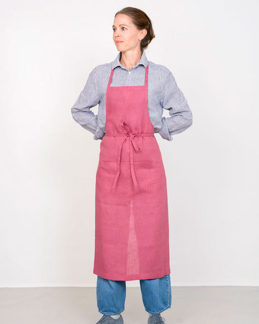 Linen Full Apron: Camellia