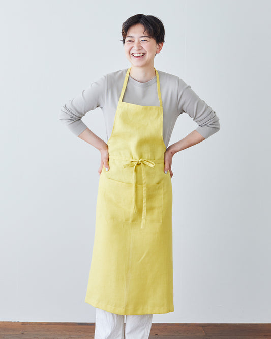 Linen Full Apron: Citron