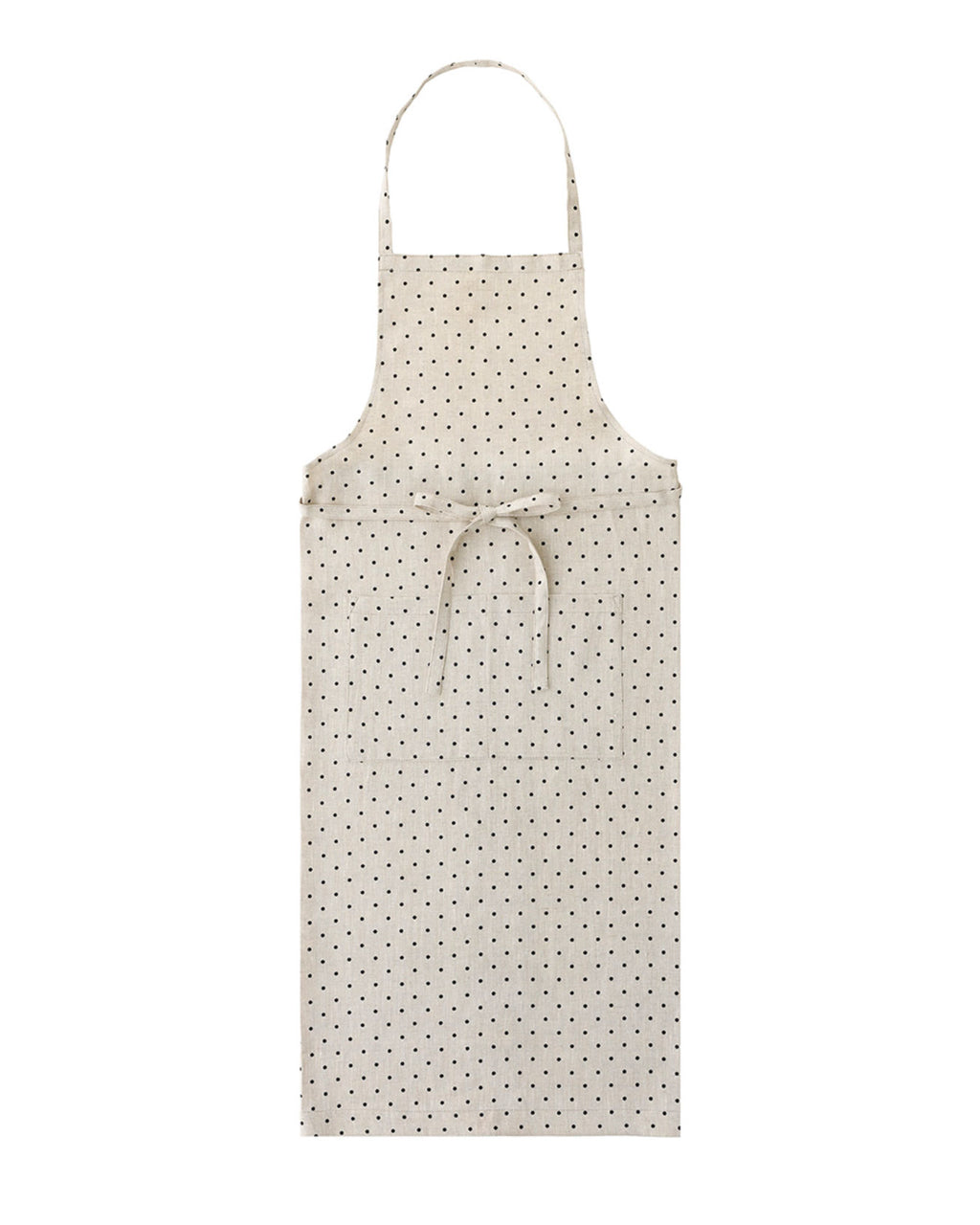 Linen Full Apron: Natural Dot