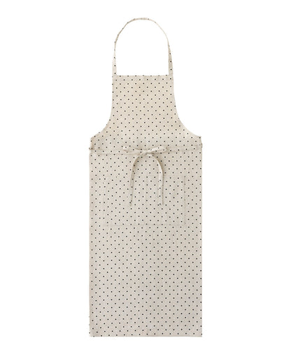 Linen Full Apron: Natural Dot