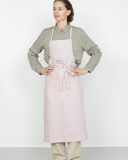 Linen Full Apron: Rose Poudre