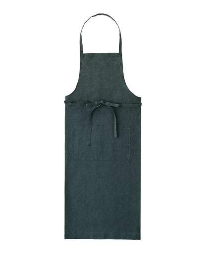 Linen Full Apron: Vert Noir