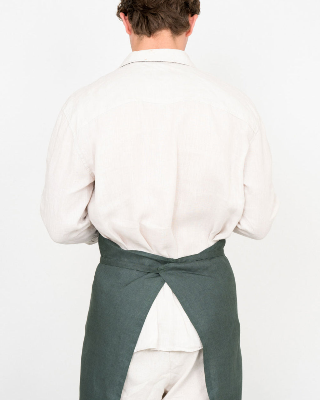 Linen Full Apron: Vert Noir