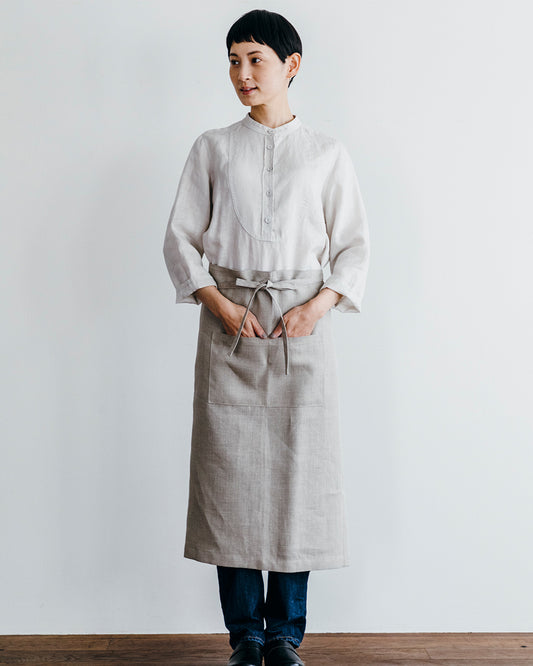 Linen Garçon Apron: Natural