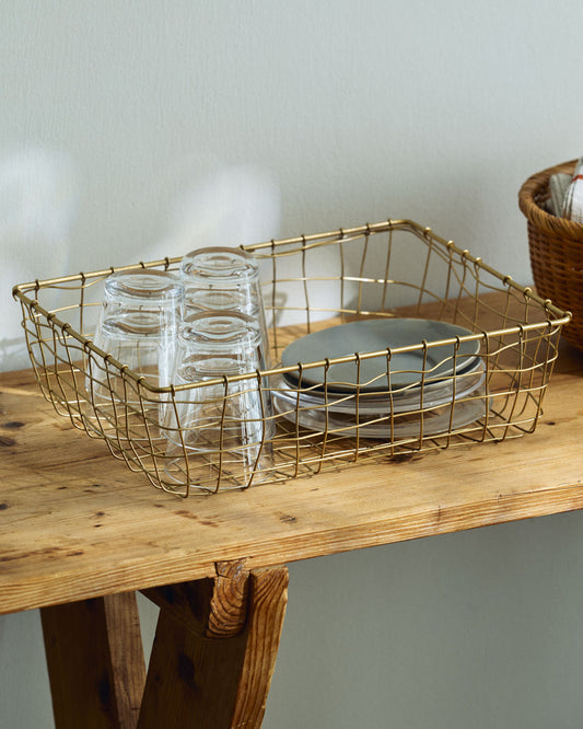 Gold Wire Basket Tray (M)
