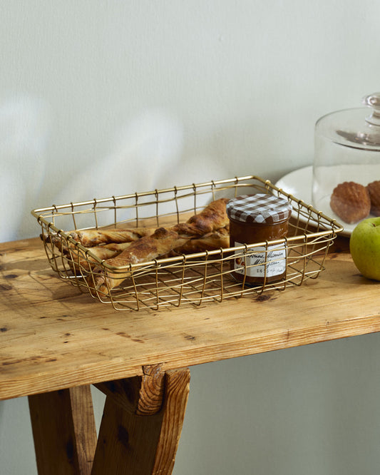 Gold Wire Basket Tray (S)