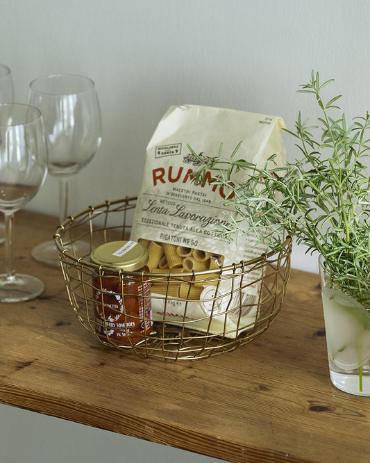 Gold Wire Fruit Basket (M)