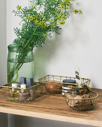 Gold Wire Basket (SS): Round