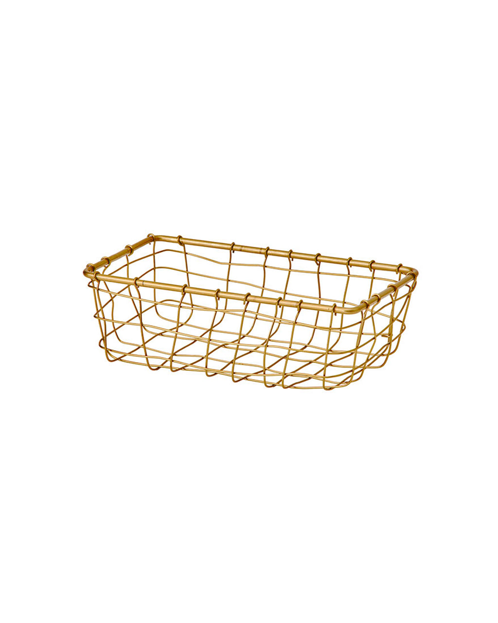 Gold Wire Basket (S): Rectangle