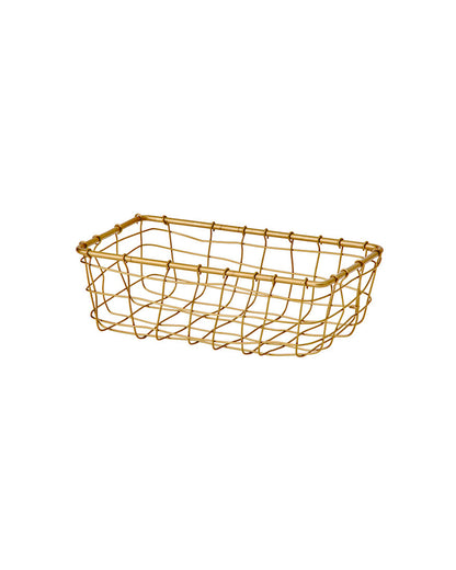 Gold Wire Basket (S): Rectangle