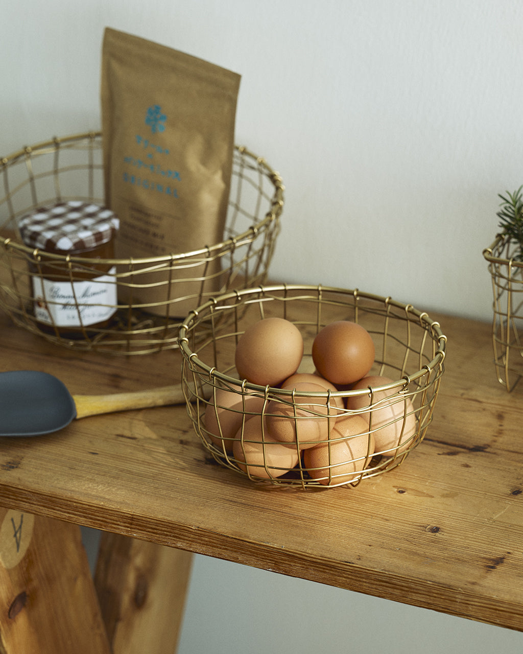 Gold Wire Fruit Basket (S)