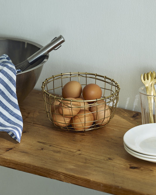 Gold Wire Fruit Basket (S)