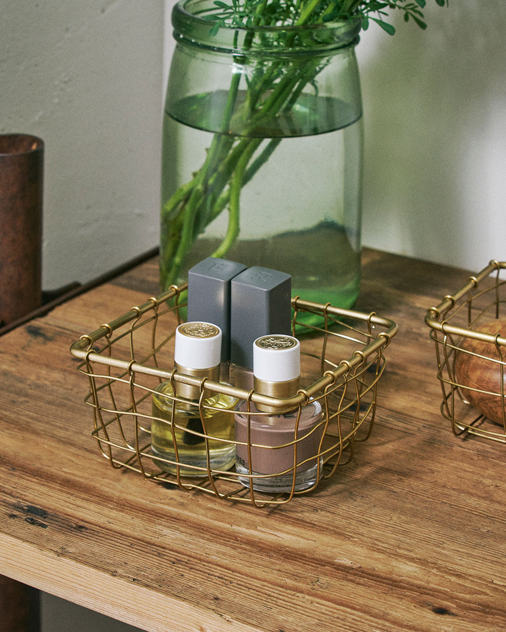 Gold Wire Basket (S): Square