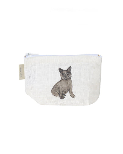 Isabelle Boinot Linen Pouch: Two Dogs