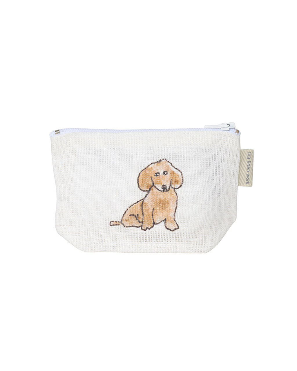 Isabelle Boinot Linen Pouch: Two Dogs
