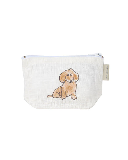 Isabelle Boinot Linen Pouch: Two Dogs