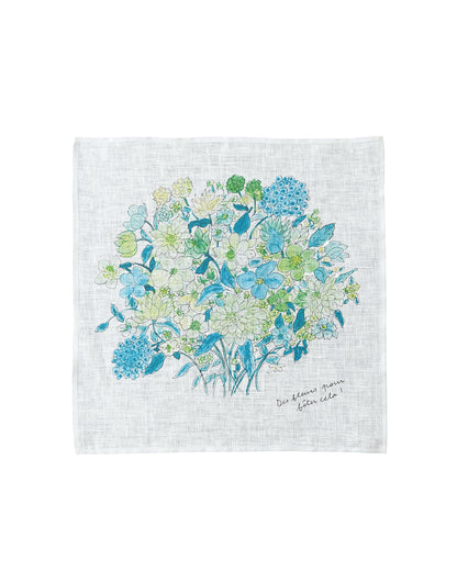 Isabelle Boinot Handkerchief: Blue Bouquet