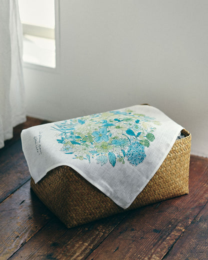 Isabelle Boinot Handkerchief: Blue Bouquet