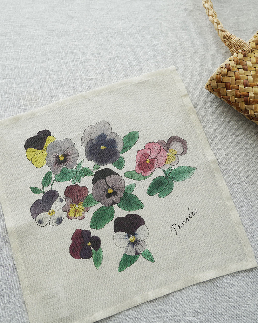 Isabelle Boinot Handkerchief: Pansy