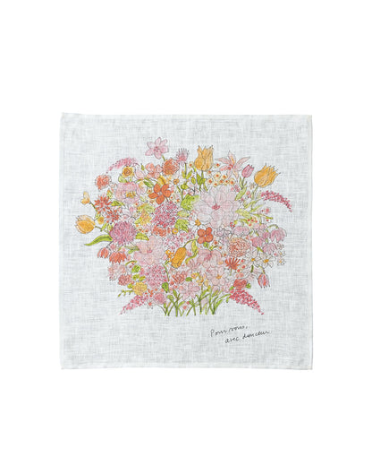 Isabelle Boinot Handkerchief: Pink Bouquet