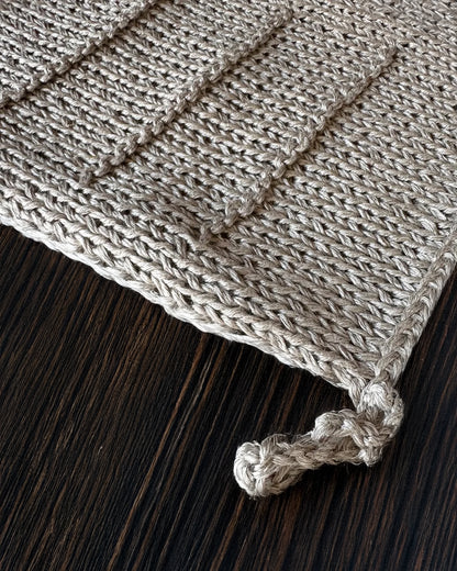 Knitted Dish Cloth -  Linen