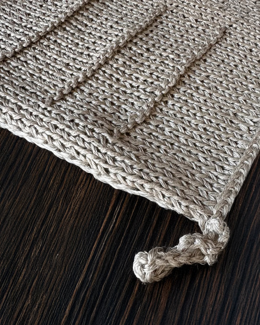 Knitted Dish Cloth -  Linen